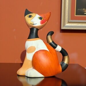 Goebel Rosina Wachtmeister Cat Figurine Calico Orange Black Signed